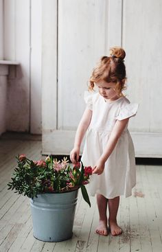 Handmade Linen Dress With Flutter Sleeves | NoisyForest on Etsy Toddler Swag, Vintage Kids Fashion, Dress With Flutter Sleeves, Hipster Baby, Kids Fashion Dress, Toddler Girl Style, Kids Fashion Clothes, Mama Style, Clothing Photography