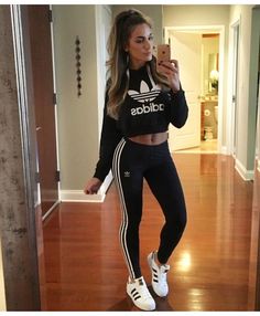 Adidas Adidas Leggings Outfit, Adidas Outfit Women, Sporty Wear, Adidas Leggings, Legging Outfits, Boho Chic Outfits, Adidas Girl