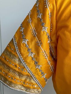 Blouse size 38-42 silver embroidery & brocade pure silk blouse Embroidery Blouse Saree, Handmade Embroidery Designs, Goddess Dress, Kundan Earrings, Readymade Blouse, Embroidery Blouse, Fancy Sarees, Cz Earrings, American Diamond