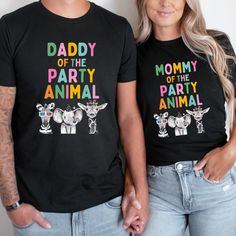 Personalized Party Animal Birthday Shirt, Zoo Animals Birthday, Party Animal Shirt, Matching Family Wild Safari Party Animals Birthday Shirt Priority Shipping: https://www.etsy.com/listing/1487399454/rush-my-order?ref=listing_published_alert SHIRT DETAILS Experience comfort and style with our exceptional cotton shirt. Crafted from 100% soft cotton fibers (fiber content may vary for different colors), this shirt offers a luxurious feel against your skin. We proudly present two variants to cater t Fun T-shirt With Funny Text For Parties, Playful Multicolor T-shirt For First Birthday, Fun Black Party T-shirt, Fun Black T-shirt For Party, Black Fun T-shirt For Casual Party, Playful Party Tops With Letter Print, Funny First Birthday T-shirt, Fun Party T-shirt With Funny Print, Fun T-shirt With Funny Print For Party