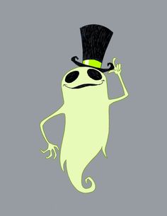 a cartoon character wearing a top hat and holding his hand up to the side with one eye