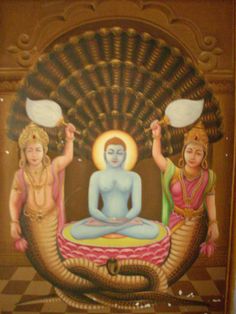 the painting on the wall shows three women sitting in lotus position