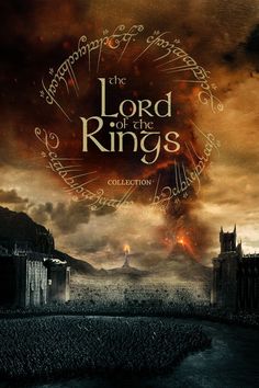 the lord of the rings movie poster with an image of a castle in the background