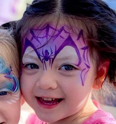 Fall Face Painting, Girl Face Paint, Superhero Face Painting, Spider Makeup, Painting Halloween, Face Paints, Kids Face Paint, Fall Fest