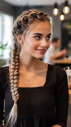 Very Long Hair Updo, Little Braids In Front Of Hair, Blonde Hairstyles Braids, Simple Hairstyles With Braids, Hair Styles For Long Hair Length Braids, Fun Braids For Long Hair, Braids For Adults, Romantic Hairstyles For Long Hair, Simple Braided Hairstyles