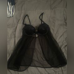 Victoria’s Secret Corset Black Victoria's Secret Black Sheer Sleepwear, Black Underwire Sleepwear For Loungewear, Black Fitted Sheer Sleepwear, Fitted Black Party Sleepwear, Fitted Black Sleepwear For Party, Corset Black, Victoria’s Secret, Women's Intimates, Black Color