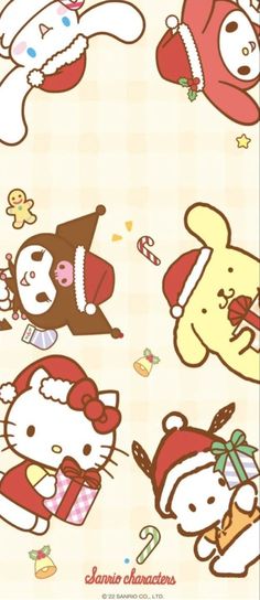 an image of hello kitty christmas wallpaper