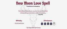 8 Powerful New Moon Spells [For Love, Money, Abundance] Love Spell Chant, Wicca Recipes, Real Love Spells