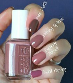 Essie Clothing Optional Nail Polish, Essie Sorrento Yourself, Essie Island Hopping, Essie Clothing Optional, Brown Nail Polish, Fun Nail Colors, Lipstick Kit, Stylish Nails Designs, Nail Pops