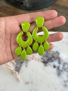 Polymer Clay Earrings Clay Earrings Handmade Earrings Green Earrings Lime Green - Etsy Cheap Lime Green Earrings For Gift, Lime Green Earrings, Classy And Elegant, Earrings Clay, Lime Pie, Moroccan Design, Summer Earring, Earrings Green, Green Earrings