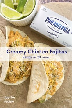 the ingredients to make creamy chicken fajitas