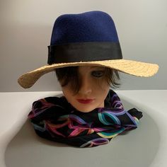 Kate Spade Straw Brim, Navy Blue Felt Hat With Black Grosgrain Hatband. Osfm. Nwt. Navy Visor Hat For Summer, Navy Short Brim Summer Hat, Adjustable Wide Brim Navy Sun Hat, Adjustable Navy Wide Brim Sun Hat, Navy Adjustable Wide Brim Sun Hat, Blue Wide Brim Straw Hat For Travel, Summer Travel Fedora Felt Hat, Navy Hat For Spring, Navy Hat For Spring, One Size Fits Most