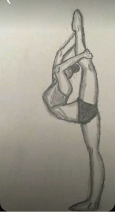 a pencil drawing of a person doing yoga