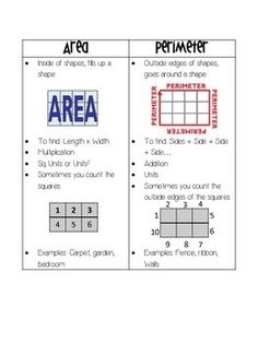 an area and perimeter worksheet for students to practice their math skills, including fraction numbers