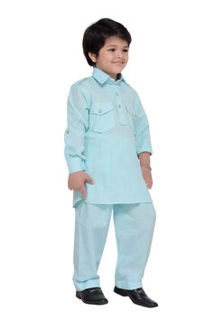 Surprise your little boy with this pathani suit set. Get these ethnic wear for your boy from AJ Dezines. Superior in finishing, these clothes have soft texture. This boys pathani suit comprises kurta and salwar. These kids cloths are light in weight and presented to patrons in different sizes. You can have this kids party wear set with a pair of shoes to give your boy an attractive and traditional look. This boys dress is available in different color Black, Lemon, Sky-Blue, Yellow, Green, Pink, Festive Cotton Pant Set For Eid, Festive Eid Cotton Pant Set, Traditional Long Sleeve Cotton Pant Set, Cotton Long Sleeve Pant Set For Eid, Long Sleeve Cotton Pant Set For Eid, Traditional Cotton Pant Set For Navratri, Bollywood Cotton Sherwani For Navratri, Traditional Cotton Pant Set For Diwali, Bollywood Style Cotton Pant Set For Eid