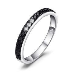 black and white diamond wedding band