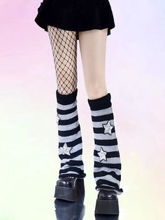 This price includes a pair leg warmers and a pair of overknee stockings. Socks Details:Striped Pattern Cheap Socks, Black And Gray, Stripes Pattern, Black And Grey, Tights, Stockings, Socks, Fashion Outfits