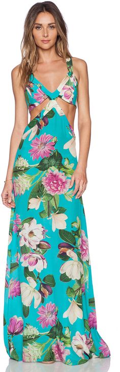 ADRIANA DEGREAS Bouquet Print Maxi Dress Brazilian Fashion, Vestidos Casual, Sundresses Women, Adriana Degreas, Resort Dresses, Plus Size Maxi, Bleu Turquoise, Floral Print Maxi Dress, Floral Fashion