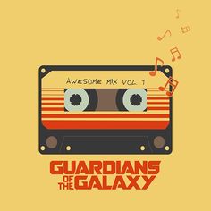 an audio cassette with the words, awesome mix vol 1 guardianss of the galaxy