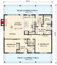 the floor plan for a small house with two bedroom and an attached bathroom, including a loft