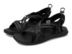 Columbia Columbia Sandal - Women's Shoes : Black/Ti Grey Steel : The versatile style and durable construction of the Columbia Sandal makes sure you stay comfortable in creeks, on trails, and any city street. Trail sandal made of a hydrophobic webbing upper. Two adjustable webbing straps with thermoplastic buckles. Breathable textile lining. Two-part midsole: Plush TechLite contoured footbed provides underfoot support and is framed by the firmer TechLite midsole for added shock absorption. Omni-G Columbia Shoes, Black Shoes Women, City Street, Shoe Size Conversion, Shoe Size Chart, Versatile Style, Shoes Black, Black Sandals, Women's Shoes Sandals