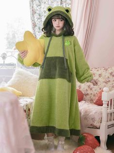 SizeSLFull Length112115Shoulders5355.5Bust132138Sleeve Length5153Hem Circumference228232 Frog Pajamas, Kawaii Pajamas, One Piece Jumper, Pajama Lounge, Lolita Outfits, Style Kawaii, Classic Lolita, Pajama Outfits, Pajama Dress