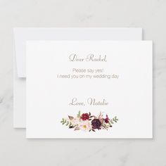 Floral Autumn Will You Be My Maid of Honor Card Be My Bridesmaid Card, Bridesmaid Card, Be My Bridesmaid Cards, Bridesmaid Cards