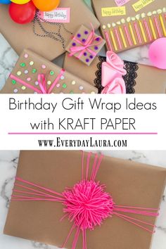 birthday gift wrap ideas with craft paper