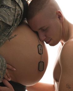 The first time Jesse was actually able to be home long enough to get maternity pictures done with me. And of course I had to incorporate the uniform and dog tags... what can I say. #proudmilitarywife Army Husband And Wife Photoshoot, Army Maternity Pictures, Police Maternity Pictures, Military Maternity Pictures, Army Baby Pictures, Maternity Pictures With Dog, Military Maternity Photos, Military Pregnancy, Prego Pics