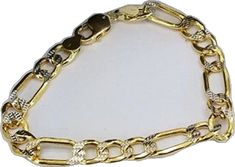 Luxury Yellow Gold Figaro Chain Bracelet, Luxury Formal Figaro Chain Bracelet, Luxury Figaro Chain Bracelet For Formal Occasions, Formal Yellow Gold Figaro Chain Bracelet, Formal White Gold Bracelets With Figaro Chain, Formal White Gold Bracelet With Figaro Chain, Chain Link Bracelet, Link Bracelets, Chain Link