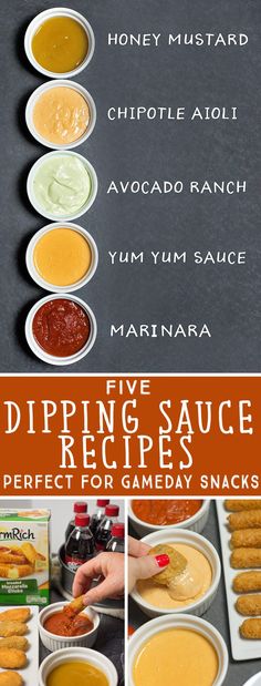 five dipping sauces for game day snacks