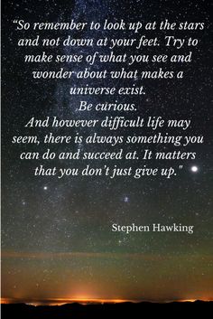 a quote from stephen hawking on the night sky