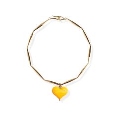 Cuore Necklace -Sunshine Sustainable Farming, Glass Heart, Small Pendant, The Net, Blown Glass, Chain Lengths, Glass Blowing, Gold Plate, Gold Necklace