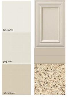 the different types of paint colors for kitchen cabinets and doors in white, beige, gray, and brown