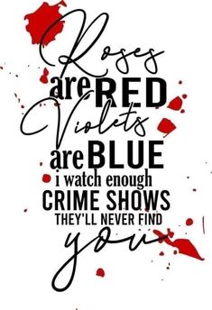 the words are written in black and red ink on a white background with blood splatters