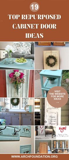 the top repurposed cabinet door ideas