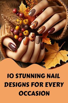 Nail Art Fall 2024, Bold Fall Nails, Fall Season Nails Short, Fall Inspired Nails Autumn, Nails For Fall Autumn, Nail Decoration Ideas, Fall Sweater Nails, September Nails Art, Fall Nails Art