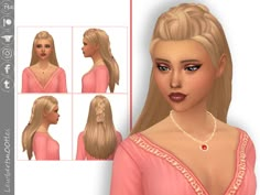 an animated image of a woman with long blonde hair and braids on her head