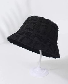 Our Daly Frayed Bucket Hat Is This Season Favorite Fashion Accessory. Pair This Cute Bucket Hat With Any Outfit For A Trendy Flair. SIZE: O/S ONLY(22.INCH WIDE)(ADJUSTABLE FIT) Trendy Black Bucket Hat With Short Brim, Trendy Black Bucket Hat For Spring, Trendy Black Cap-style Bucket Hat, Trendy Adjustable Black Bucket Hat, Black Bucket Hat For Spring, Black Cotton Hat, Trendy Black Cotton Bucket Hat, Cute Bucket Hat, Denim Bucket Hat