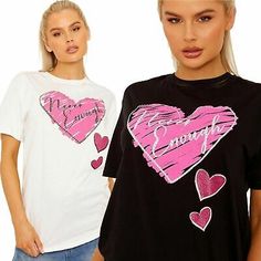 Top Seller for Womans Never Enough Slogan Love Hearts Print Shirt Valentines Day T Shirt Top UK, Womens Clothing Hearts Print, Slogan Design, Never Enough, Love Hearts, Oversized Top, Print Shirt, Heart Print, Shirt Top, T Shirt Top