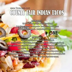 a close up of a plate of food with words describing the different types of tacos