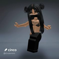 an animated woman with black hair is standing on a pedestal and holding her hands out