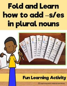 a poster with words and pictures on it to help students learn how to add - s / s in plurl