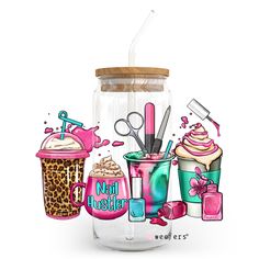 Hair Hustler 20oz Libbey Glass Can, 34oz Hip Sip, 40oz Tumbler UV DTF or Sublimation Decal Transfer - Weefers Bookmark Pen, Teacher Apple, Cup Wrap, Transfer Tape, Retro Flowers, Cup Design, Sublimation Printing, How To Apply, Vinyl