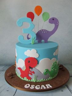 27+ Beautiful Image of Birthday Cakes Kids . Birthday Cakes Kids Dinosaur Cake Birthdays 2017 Pinte   #BirthdayCakeIdeas Dinosaur Cake Ideas, Birthday Cake Pictures, 3rd Birthday Cakes, Cake Name, Dino Birthday