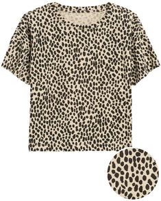 Banana Republic Slub Cotton-Modal Boxy Cropped T-Shirt leopard print Cropped T Shirt, Fashion News, Banana Republic, Animal Print, Comfort Fit, Short Sleeves, Texture