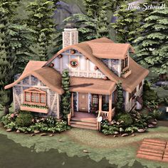 Get Together & Cottage Living Large Cottage Floor Plans, Cottswald Cottages, Sims 4 Houses Cottage Living, Sims 4 Cottage House Plans, Large Cottage House Plans, Sims 4 Cottage Living House, Sims 4 Houses Cottages, Sims Cottage Living