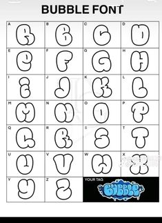 the alphabet and numbers for bubble font is shown in this screenshote screen shot