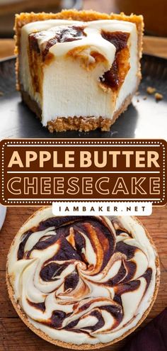 an image of apple butter cheesecake no bake