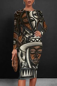 Skirt Bodycon, Wrapped Skirt, Bodycon Midi Skirt, Bodycon Midi Dress, African Print Fashion Dresses, African Print Fashion, Black Bodycon Dress, Boho Print, Daily Dress